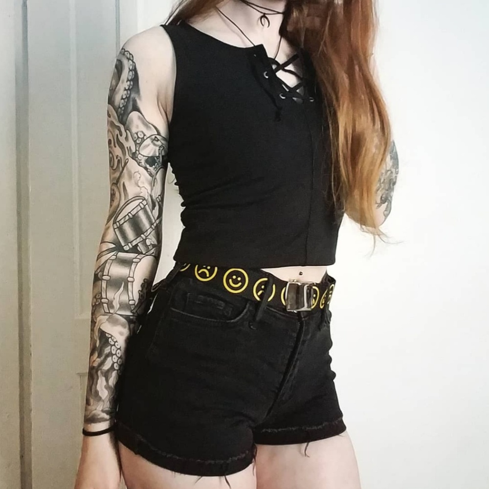 Black tank top.
